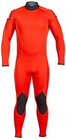 Henderson Rescue Swimmer Jumpsuit | Available in three weights, this suit provides the base for exposure protection in a wide range of environments. The International Orange Hyperstretch is instantly recognizable and boosts service visibility. It also delivers all the performance of a high-flex suit that's easier to move in and helps minimize fatigue. There are Reflective Solas panels on the arms and super-tough gel pads at the knees. The adjustable collar allows for a good seal at the neck and the heavy-duty back zip is built to last. This wetsuit has been chosen for use as replacement and original issue by the USCG ( U.S. Coast Guard ) Helicopter Rescue Swimmer Program. | Made in the USA