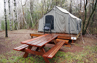 Cuyuna Country State Recreation Area Platform Tent Camping | Scuba Center 