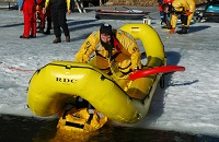 Oceanid inflatable rescue craft | The Rapid Deployment Craft is simply the best, fast-response, ice rescue craft available at any price. The craft surrounds one or more rescuers in an ultra buoyant and protective inflated perimeter. | RESCUE BANANA™