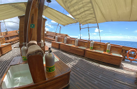Damai II dive deck | Raja Ampat Indonesia group dive trip. | Scuba Center dive travel.