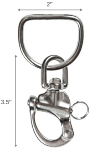 Highland 3.5" Snap Shackle on 2" Welded D-Ring | HL927 | Atlantic Diving Equipment | SC | Rigging Hardware available at Scuba Center in Eagan, Minnesota