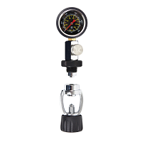 XS SCUBA Deluxe Fill Pressure Checker | DIN with spin on SCUBA Yoke Adapter