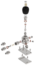 XS Scuba Gas Switch Block parts diagram | Scuba Center Public Safety Diving Equipment